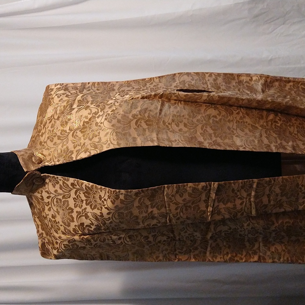 S. Nishimura gold and bright gold floral Asian tapestry cape made in Japan